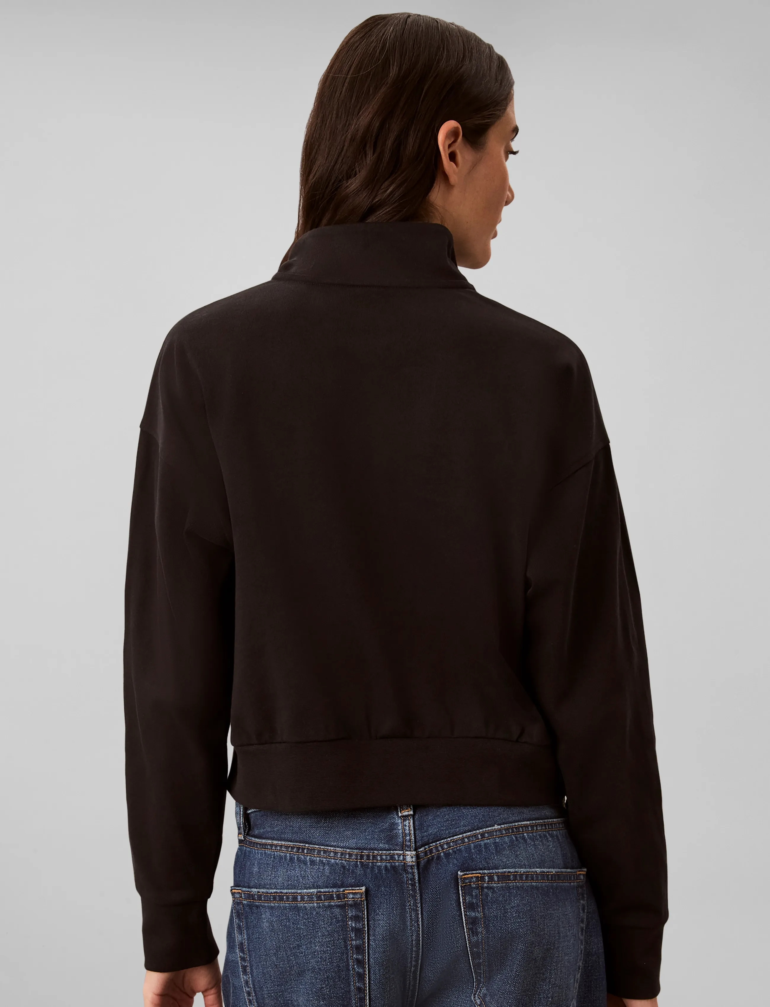 Calvin Klein - HEAVY JERSEY 1/4 ZIP TOP- GRAPHI - black - 2