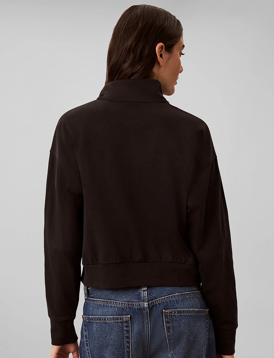 Calvin Klein - HEAVY JERSEY 1/4 ZIP TOP- GRAPHI - vardagsstil - black - 2