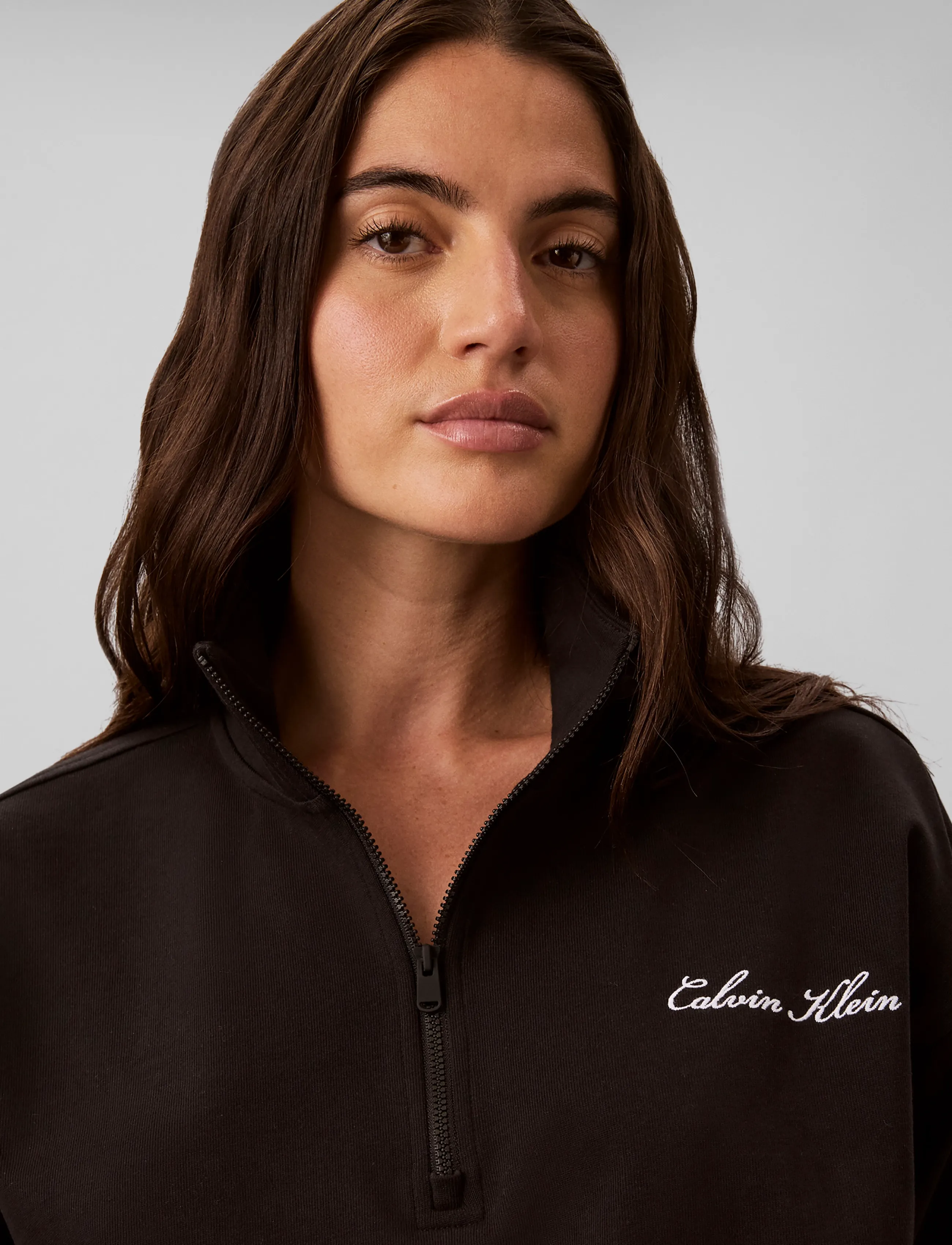Calvin Klein - HEAVY JERSEY 1/4 ZIP TOP- GRAPHI - black - 4