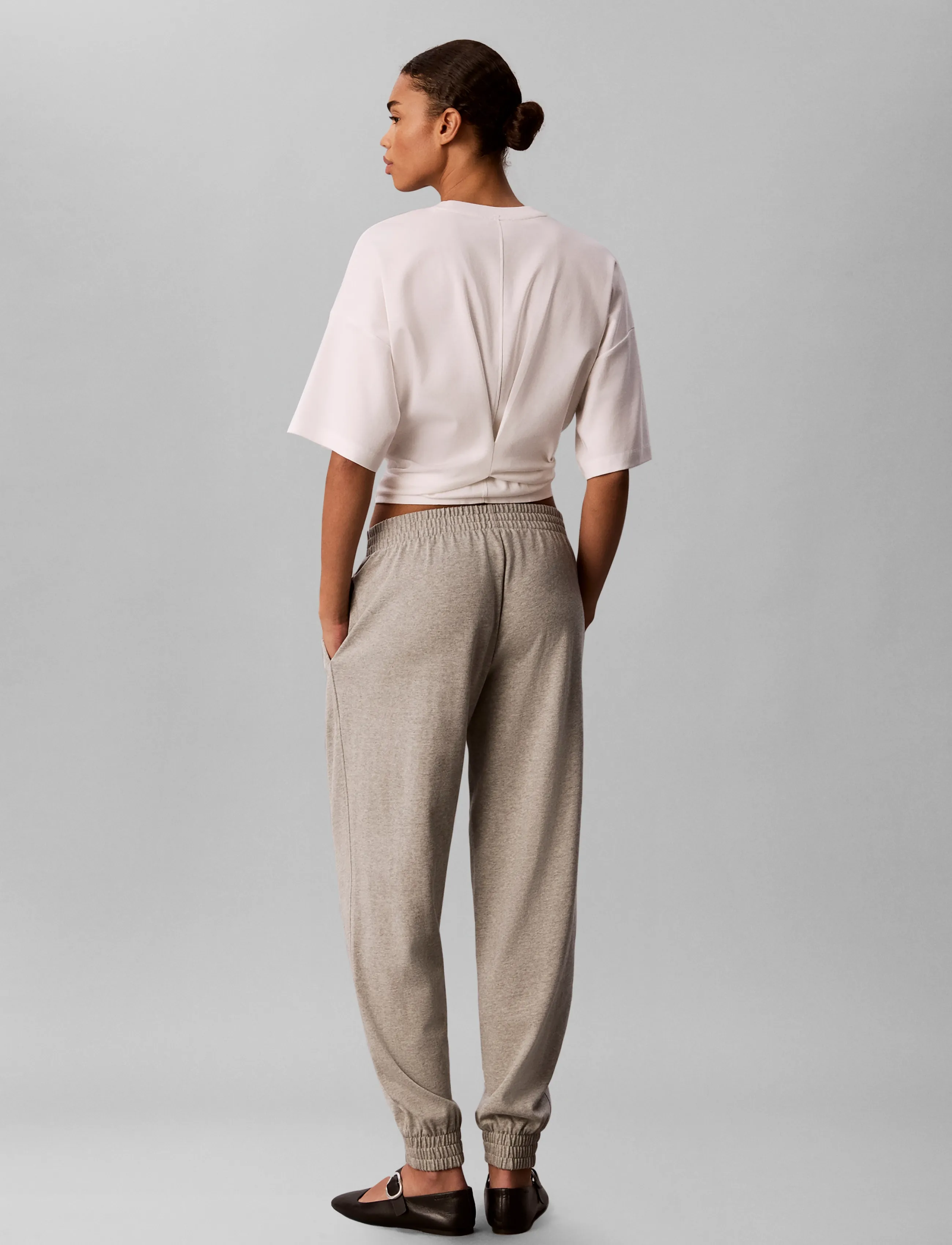 Calvin Klein - HEAVY JERSEY JOGGER- GRAPHIC - b10 grey heather - 2