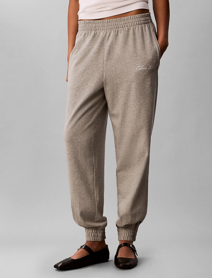 Calvin Klein - HEAVY JERSEY JOGGER- GRAPHIC - alltags-style - b10 grey heather - 3