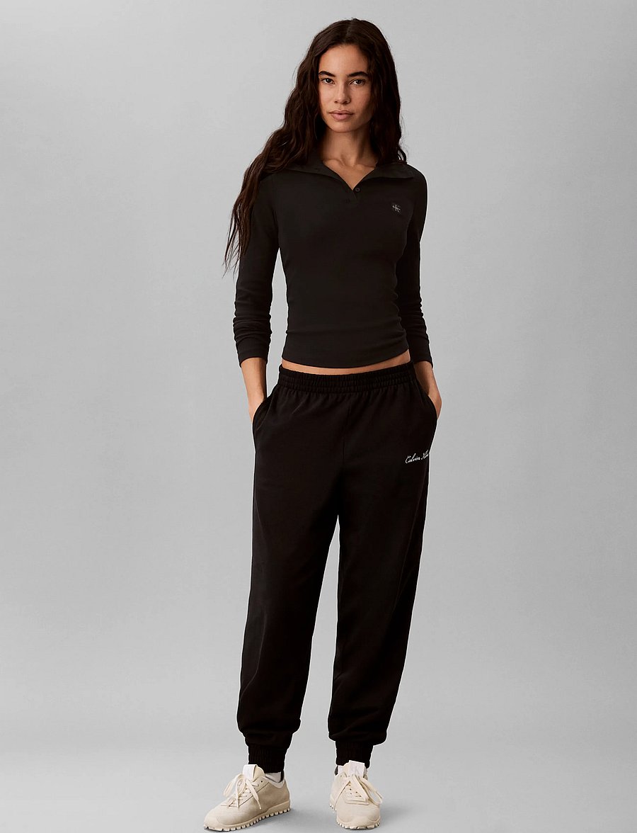 Calvin Klein - HEAVY JERSEY JOGGER- GRAPHIC - alltags-style - black - 0