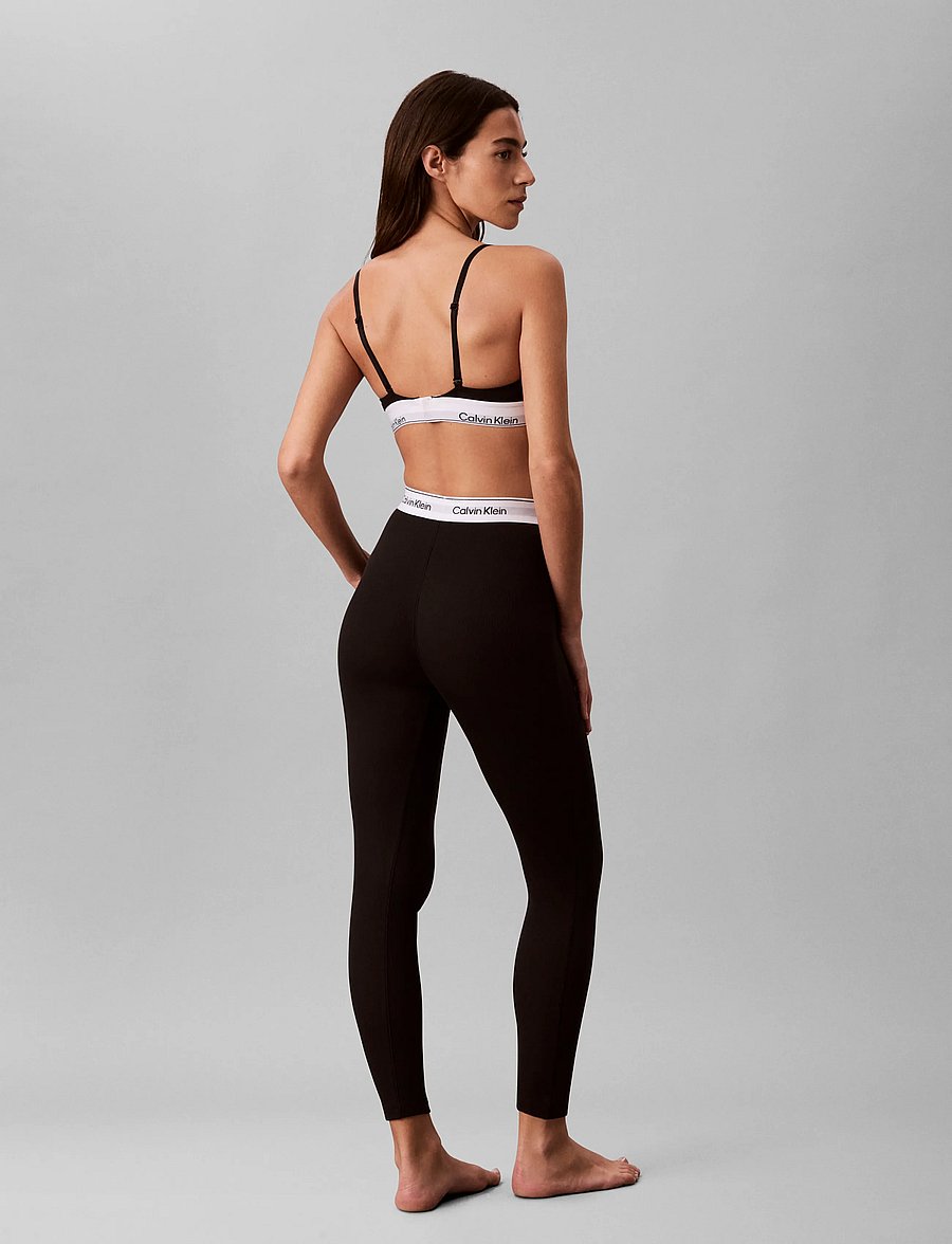 Calvin Klein - RIB LEGGING - pidžaamapüksid - black - 2