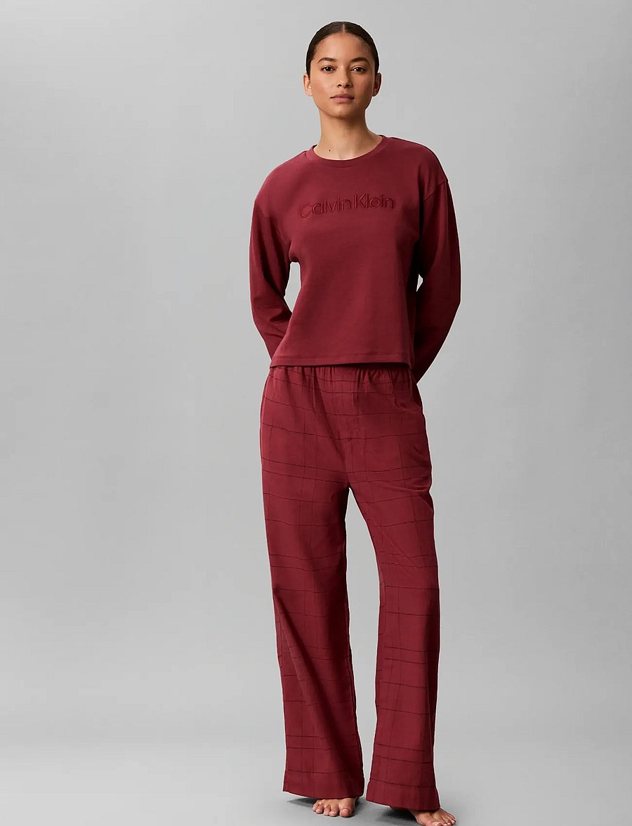 Calvin Klein - FLANNEL PANT YD - pyjamasbyxor - 21637 sophie plaid+jasper heather - 0