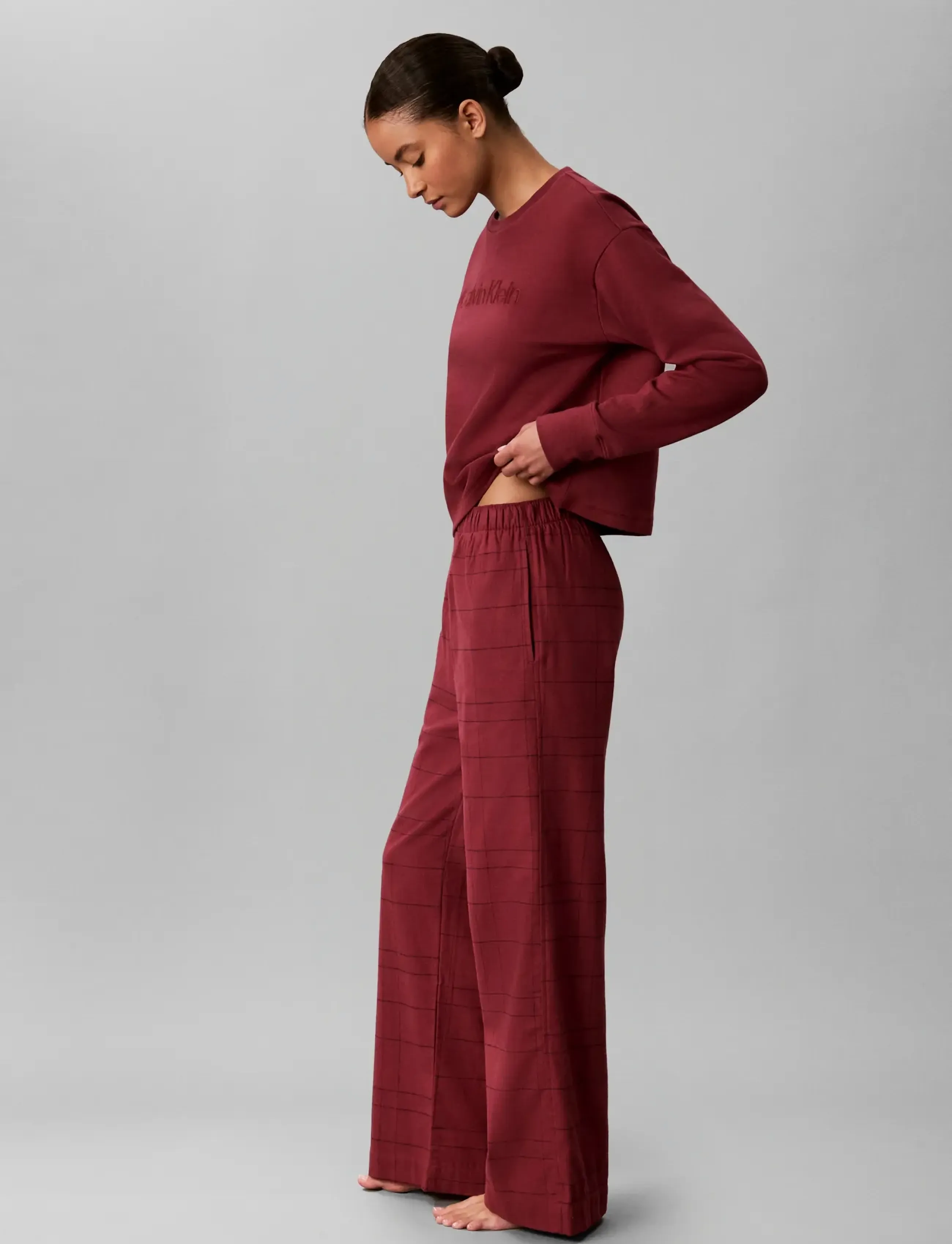 Calvin Klein - FLANNEL PANT YD - pyjamasbyxor - 21637 sophie plaid+jasper heather - 5