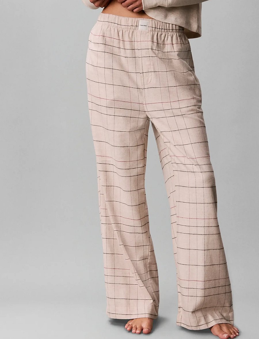 Calvin Klein - FLANNEL PANT YD - pyjamasbyxor - 21637 sophie plaid+established red - 3