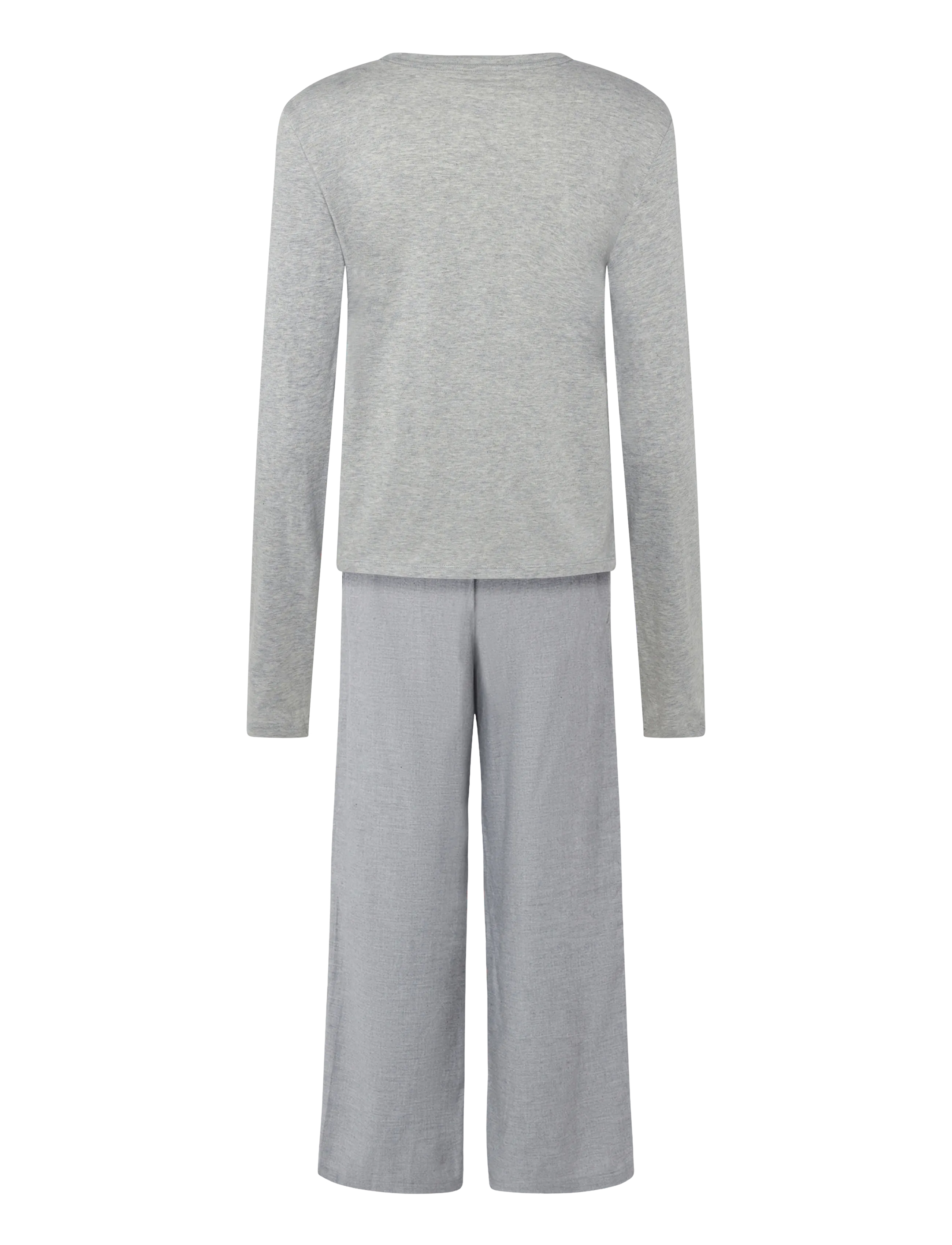 Calvin Klein - FLANNEL LS PANT SET - pyjamas - b10 grey heather - 1