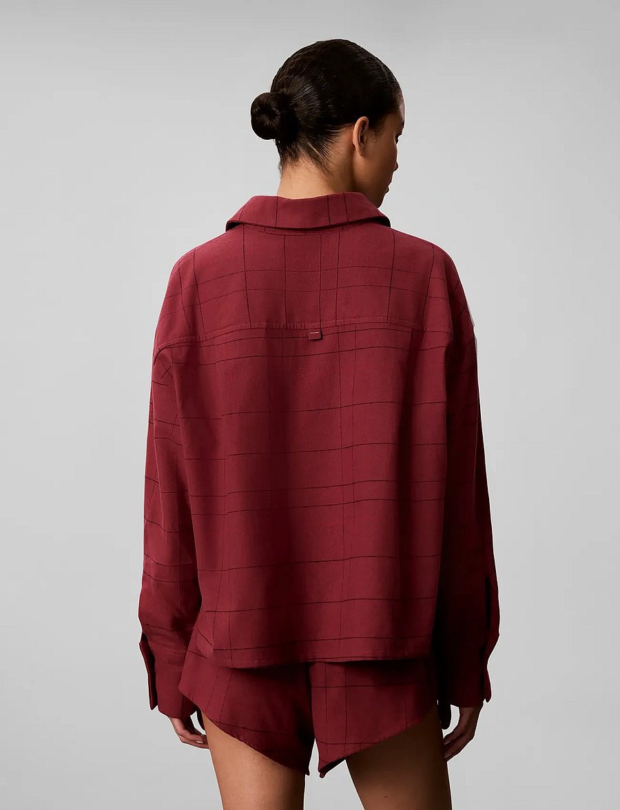 Calvin Klein - FLANNEL SHIRT YD - langærmede skjorter - 21637 sophie plaid+established red - 2