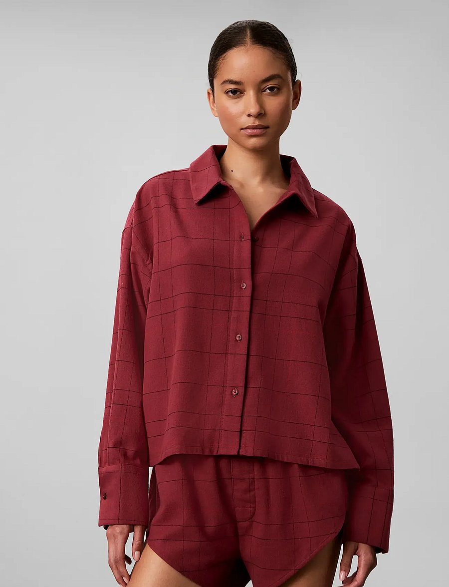 Calvin Klein - FLANNEL SHIRT YD - langærmede skjorter - 21637 sophie plaid+established red - 3