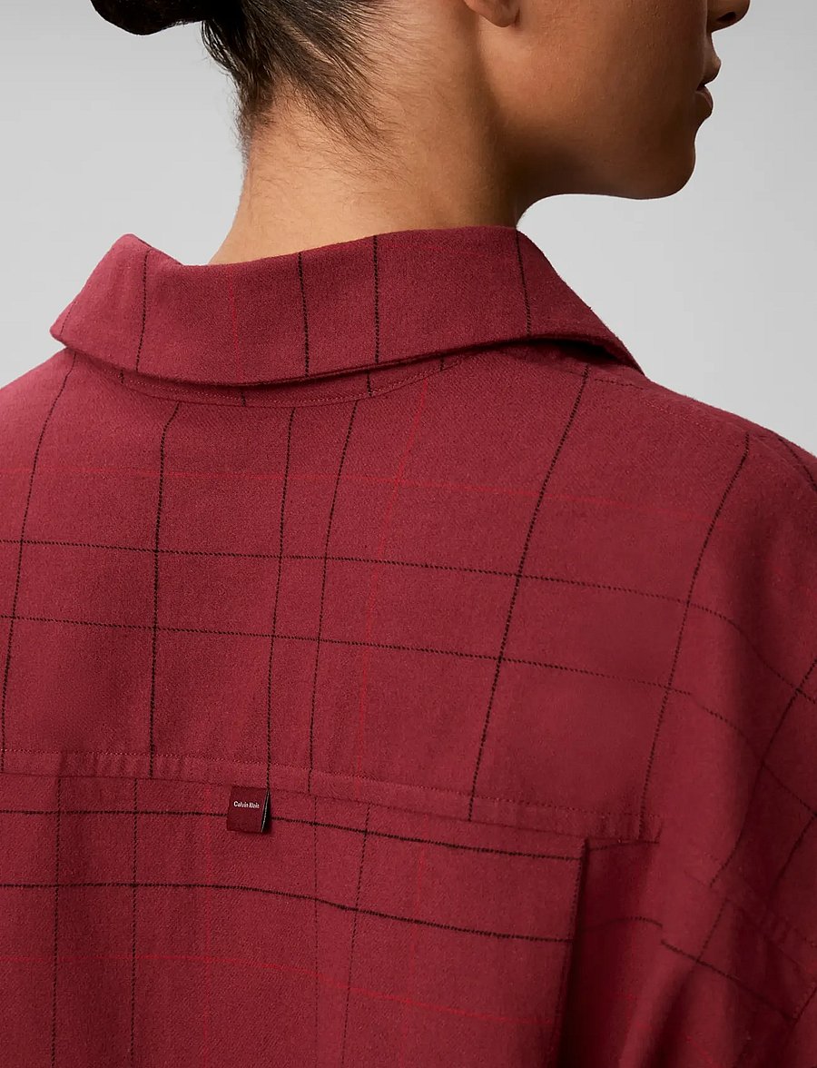 Calvin Klein - FLANNEL SHIRT YD - langærmede skjorter - 21637 sophie plaid+established red - 4