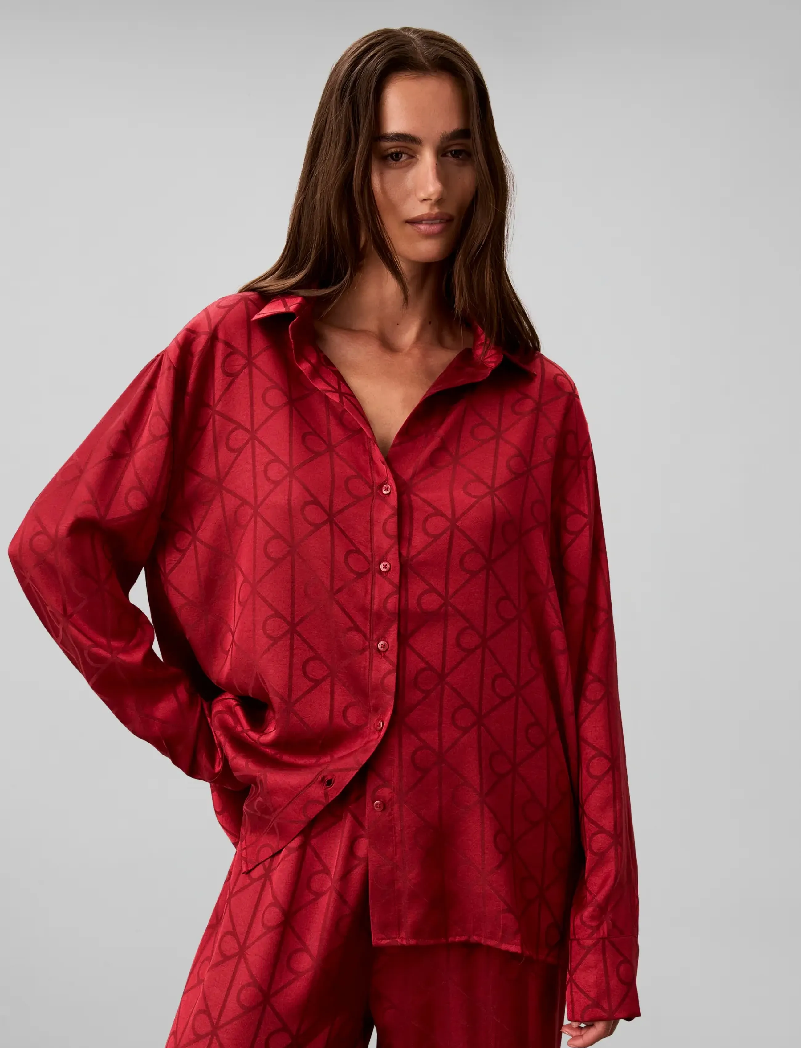 Calvin Klein - SATIN AOP SET - pyjamas - 19519 giga satin shine emblem rio r - 0