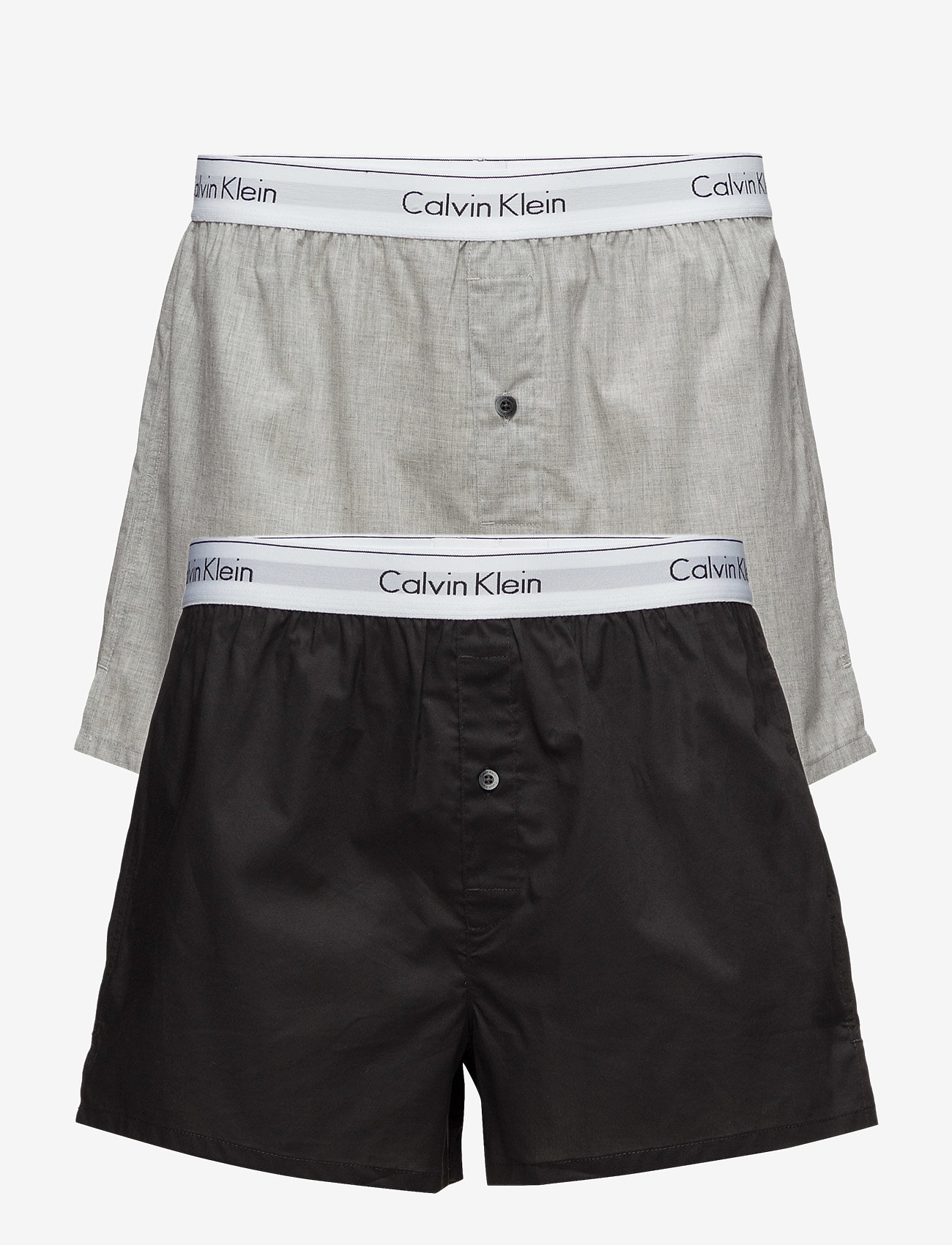 Calvin Klein - BOXER SLIM 2PK - mažiausios kainos - black / grey heather - 0