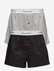 Calvin Klein - BOXER SLIM 2PK - zemākās cenas - black / grey heather - 0