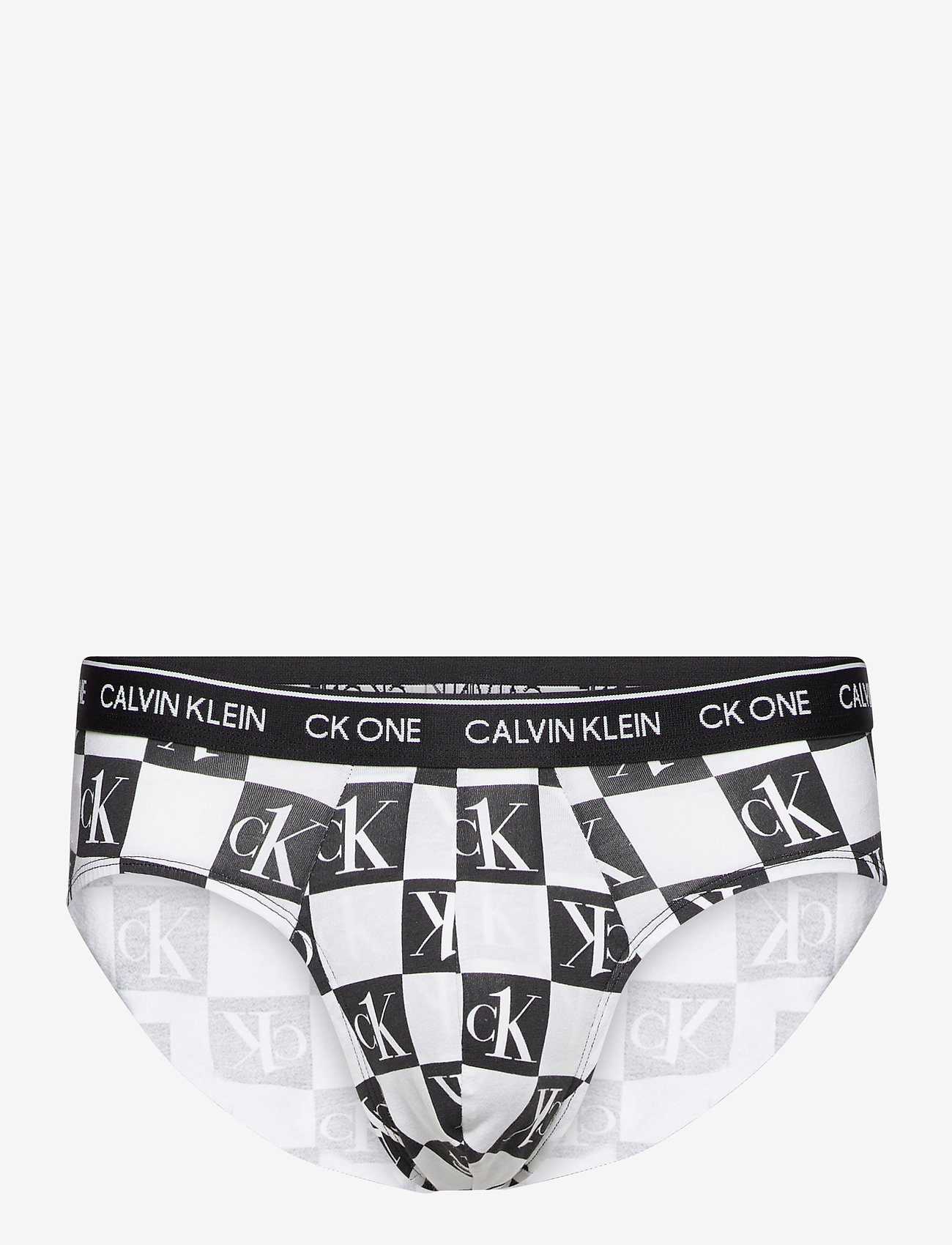 Calvin Klein - HIP BRIEF - ck1 check logo print_black - 0