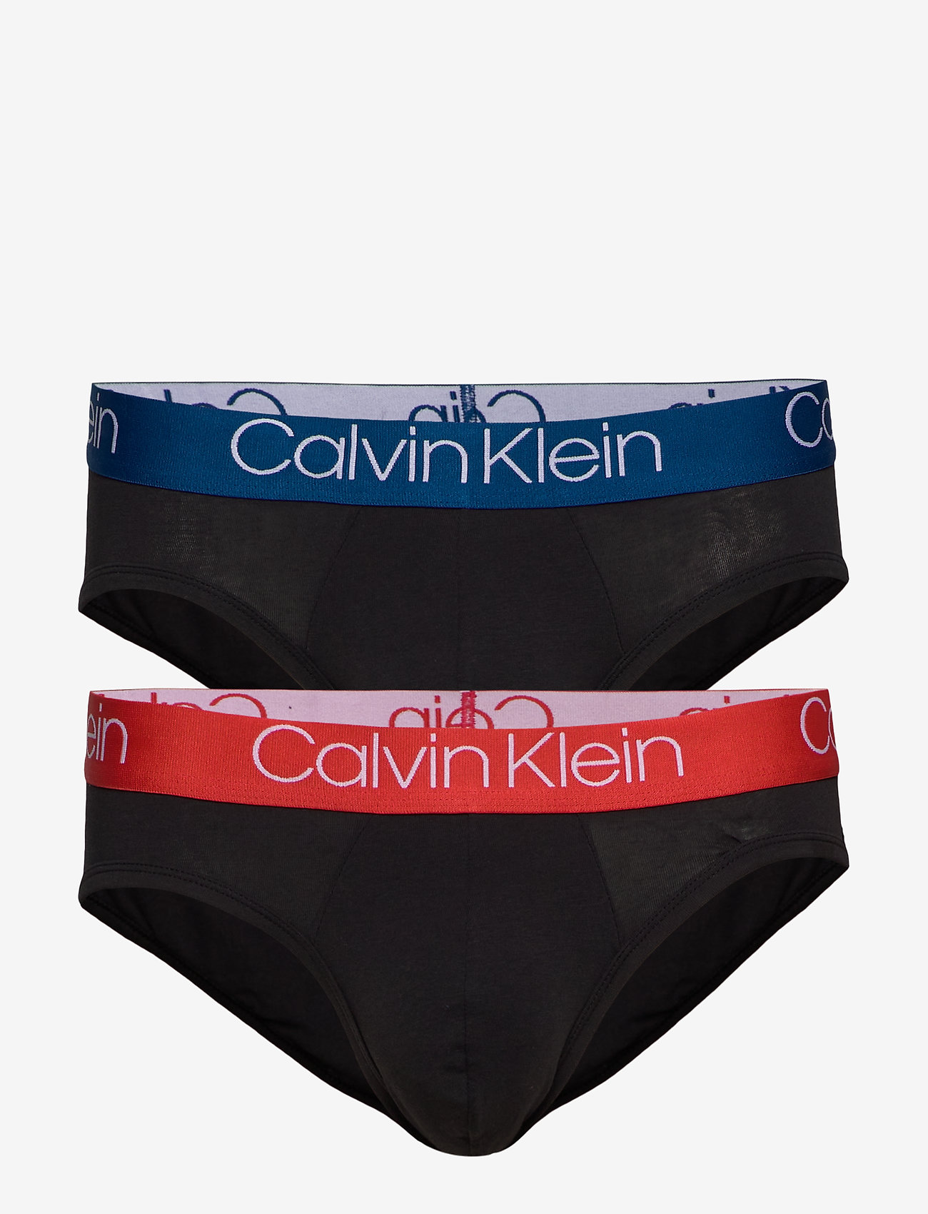 Calvin Klein - HIP BRIEF 2PK - black w/ inferno / crater lake wb - 0