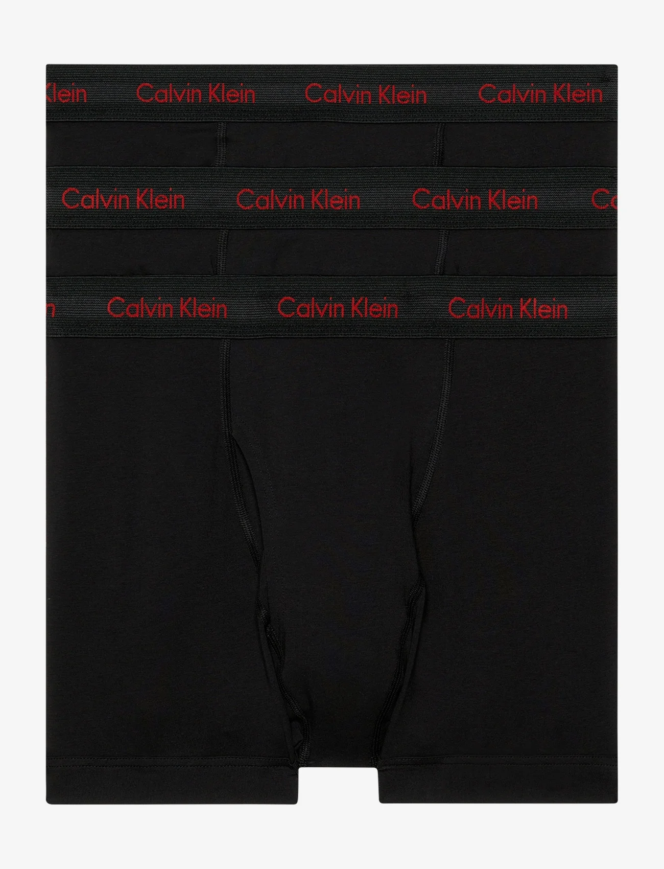 Calvin Klein - TRUNK 3PK - bokserit - black w/ pompian red logos - 0