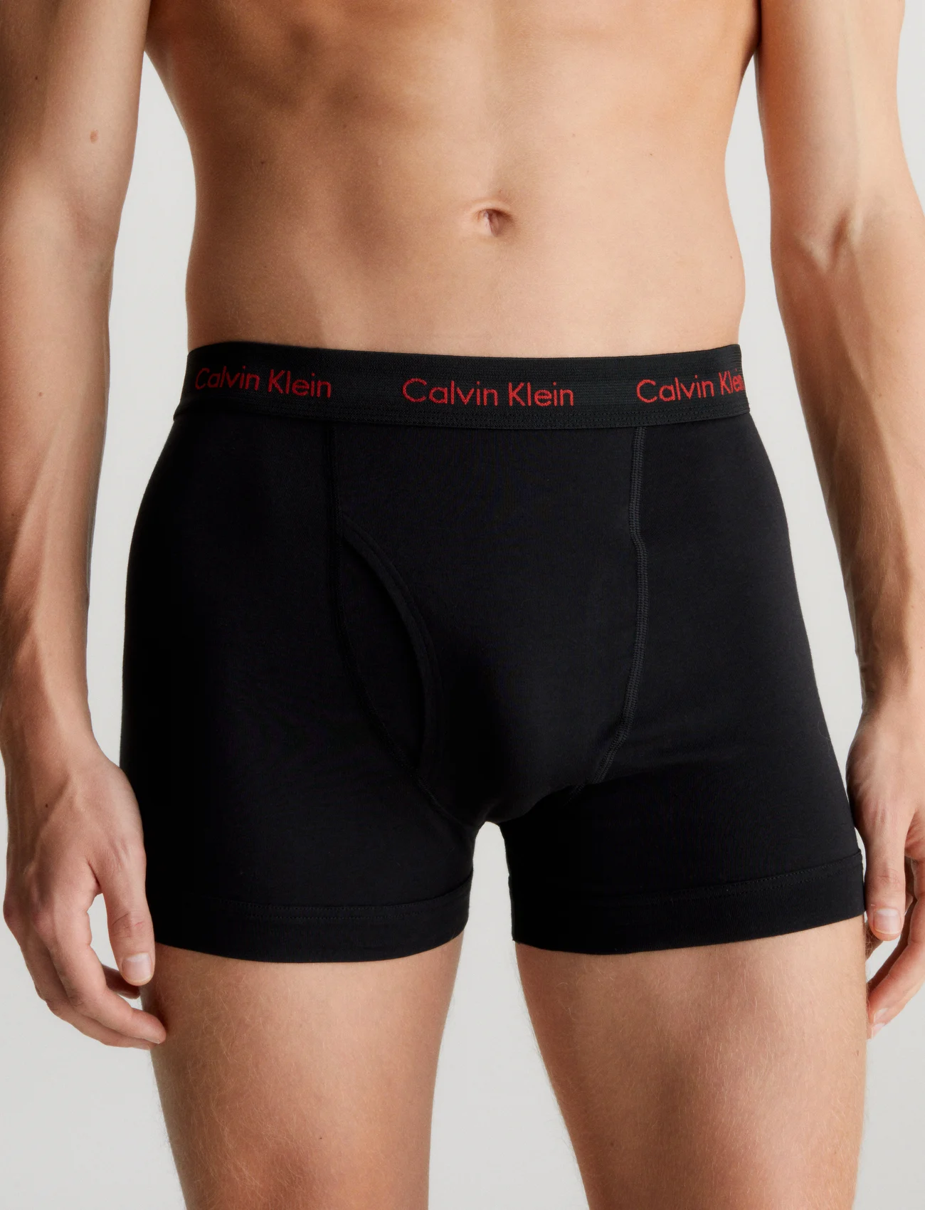 Calvin Klein - TRUNK 3PK - boxer briefs - black w/ pompian red logos - 1