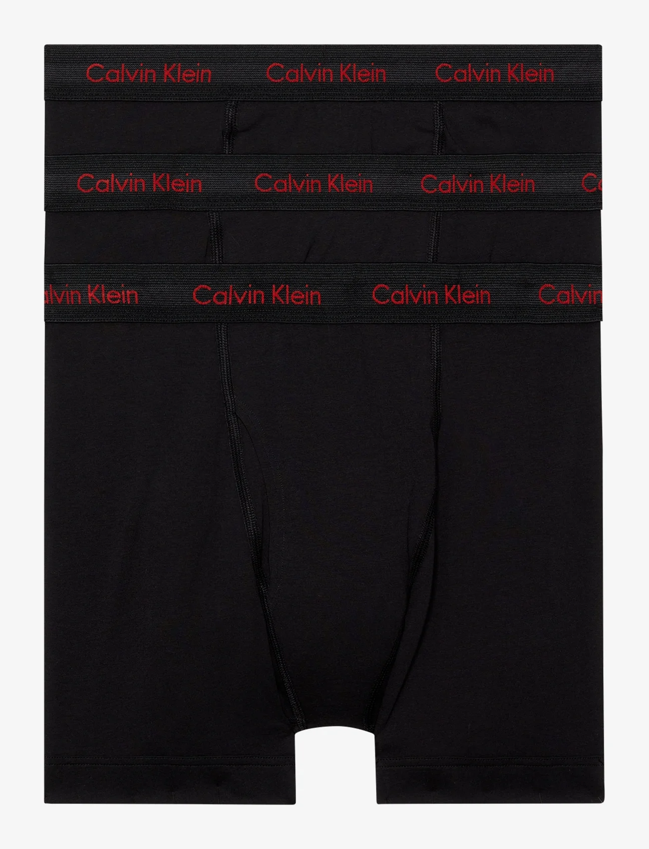 Calvin Klein - BOXER BRIEF 3PK - bokseršorti - black w/ pompian red logos - 0