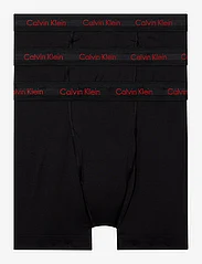 Calvin Klein - BOXER BRIEF 3PK - kelnaitės - black w/ pompian red logos - 0