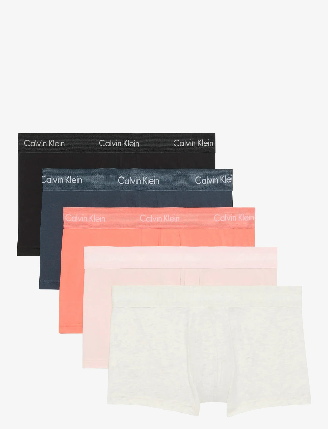 Calvin Klein - Low Rise Trunk 5pk - aluspükste mitmikpakk - black snow heather coral pop ink po - 0