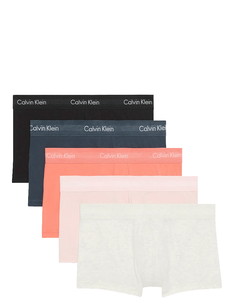 Calvin Klein - Low Rise Trunk 5pk - aluspükste mitmikpakk - black snow heather coral pop ink po - 0