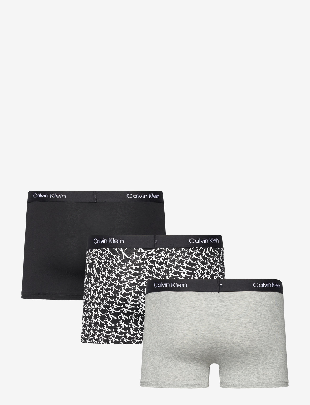 Calvin Klein - TRUNK 3PK - blk/grey hthr/warped logo prt_blk - 1
