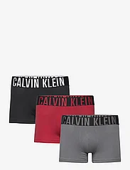Calvin Klein - TRUNK 3PK - bokserit - black/pompeian red/grey sky - 0