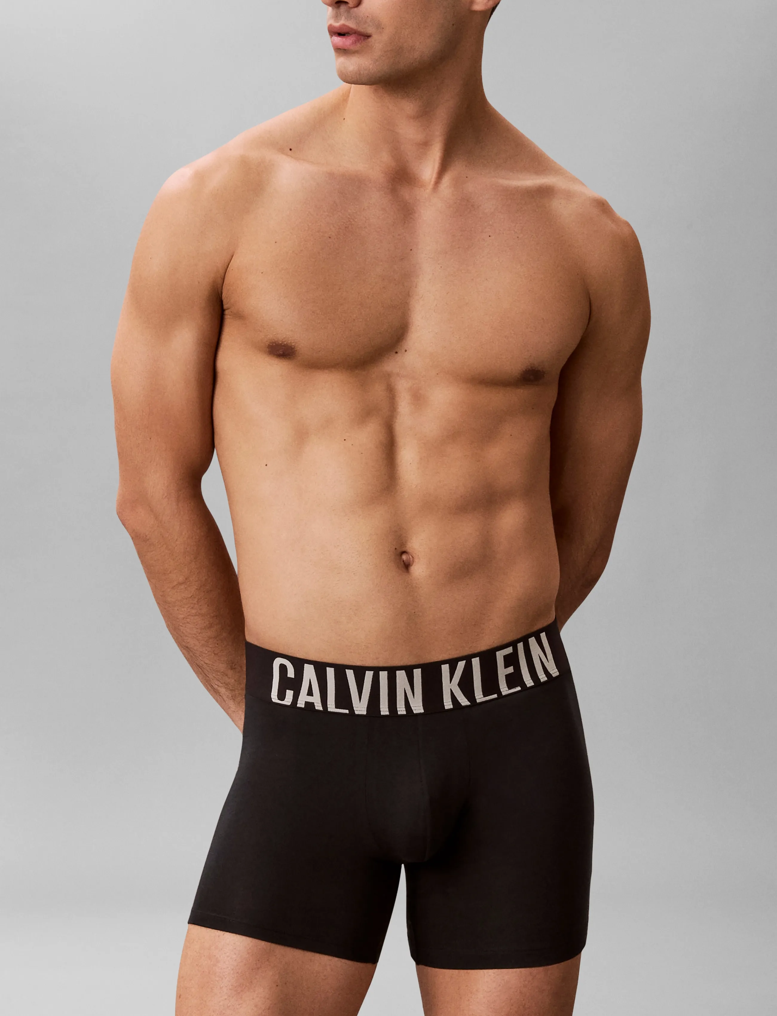 Calvin Klein - BOXER BRIEF 3PK - trunks - black w  oatmeal logo  black w  age - 3