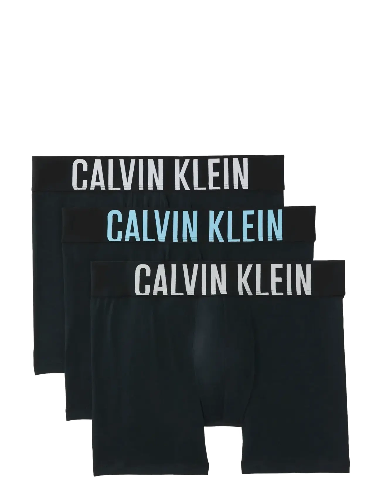 Calvin Klein BOXER BRIEF 3PK - Trunks - BLACK W  HARBOR MIST LOGO  BLACK W / black