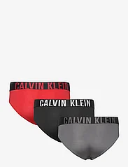 Calvin Klein - HIP BRIEF 3PK - kelnaitės - black, grey sky, pompeian red - 1