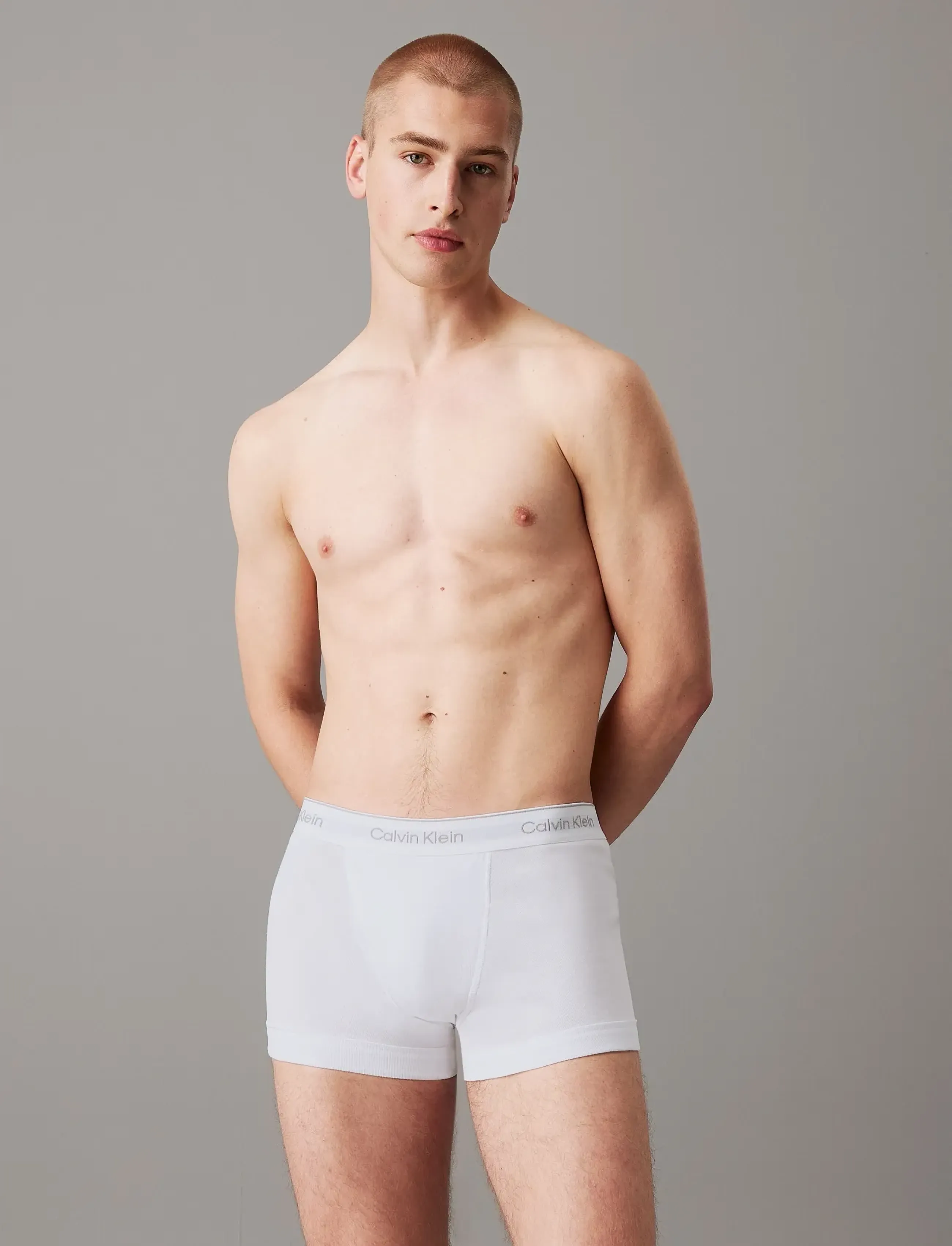 Calvin Klein TRUNK 3 PK - Underkläder - BLACK/GREY HEATHER/WHITE / white