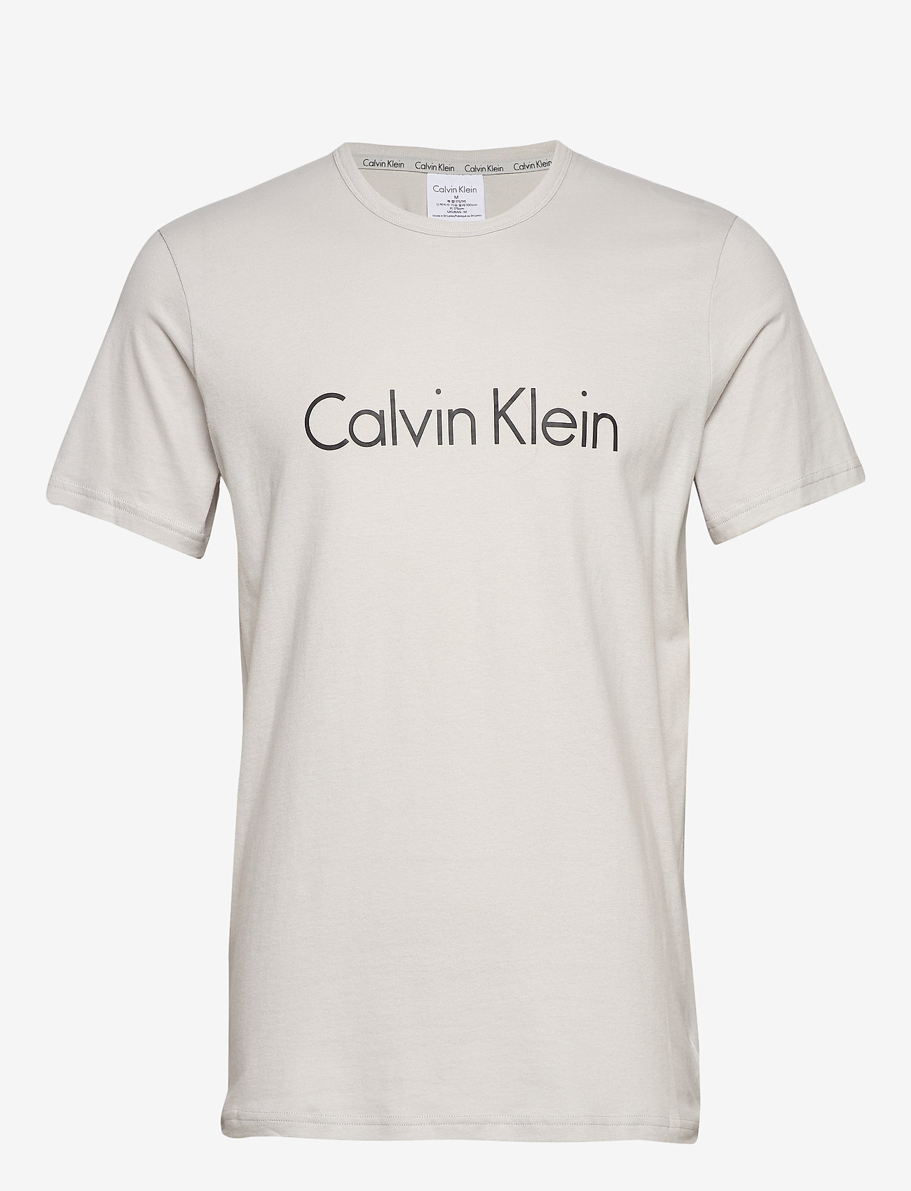 Calvin Klein - S/S CREW NECK - deep platinum w/ black logo - 0