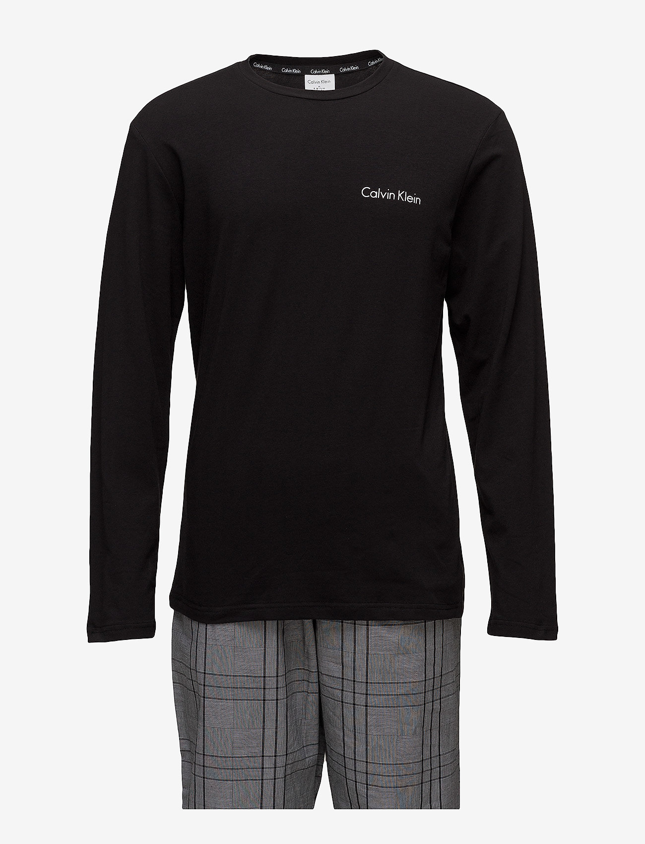 Calvin Klein - PJ PANT W L/S CREW - aviemore plaid white / black - 0