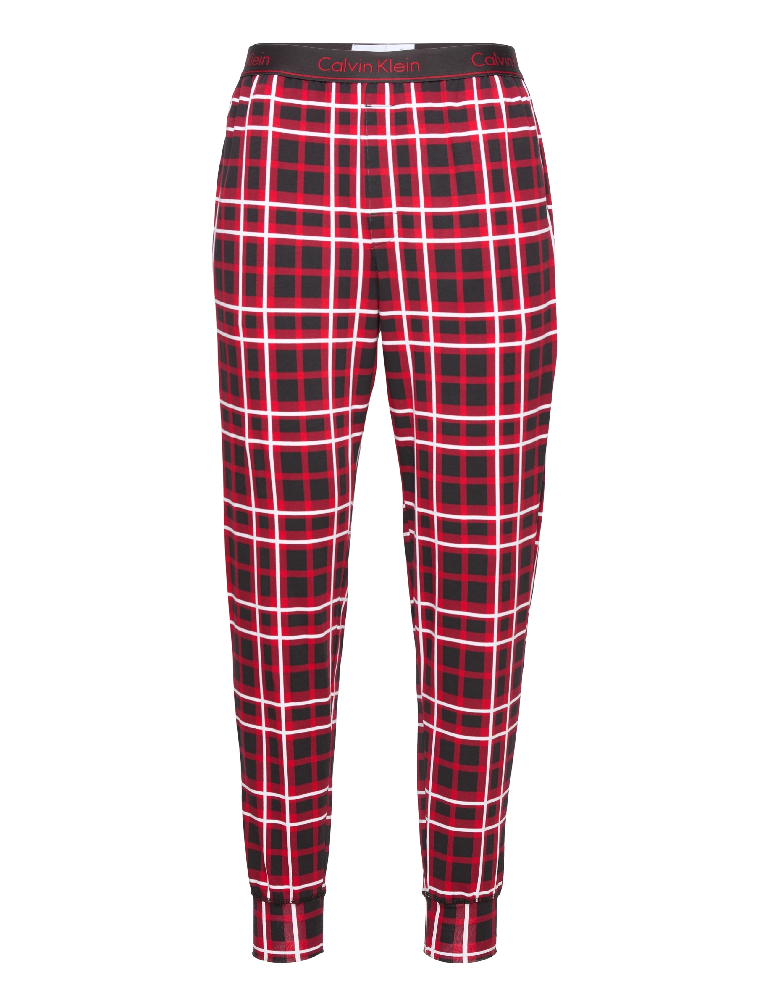 Calvin Klein - KNIT L/S PANT SET - almost blk top/ jones plaid bottom - 2