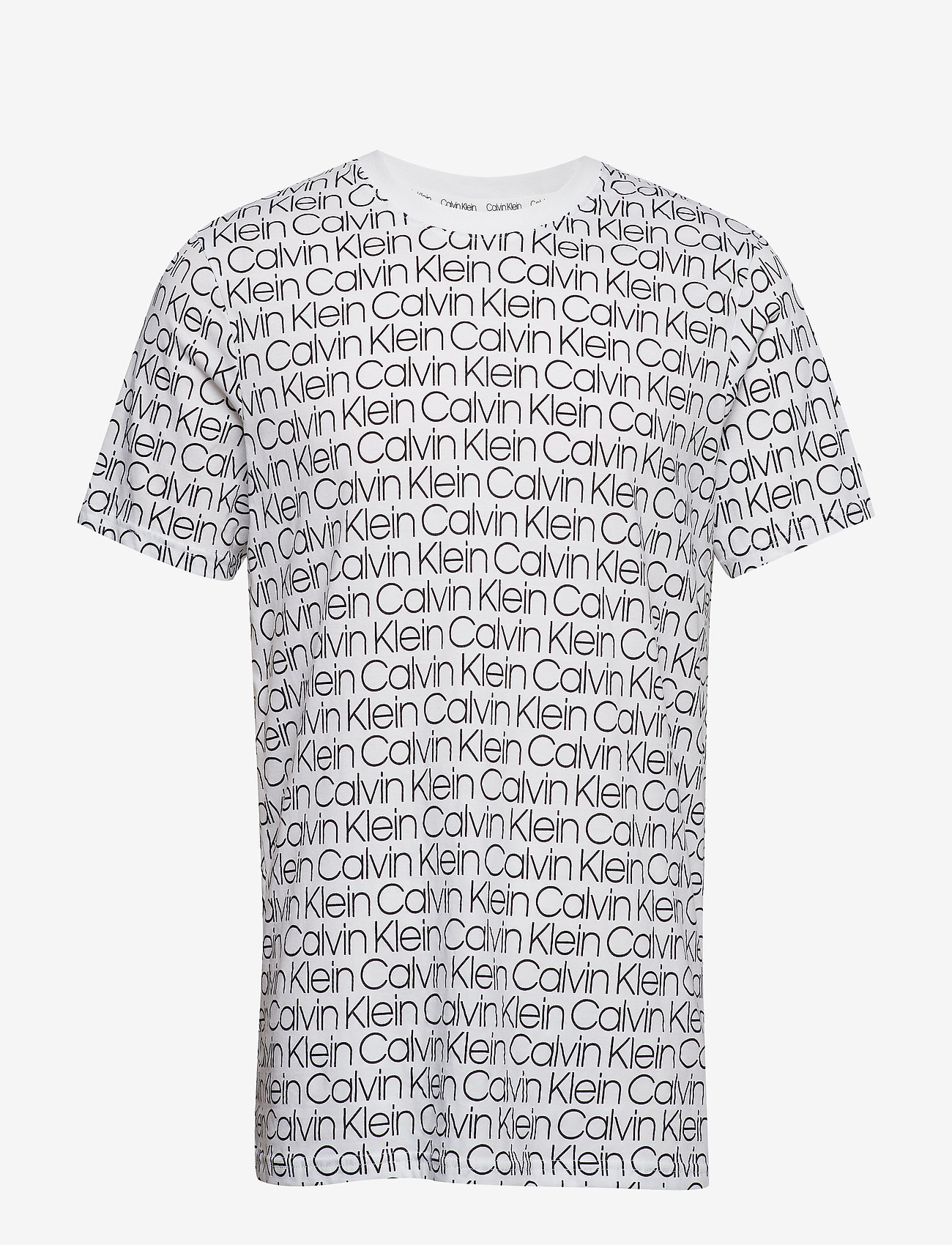 Calvin Klein - S/S CREW NECK - modulus logo print white - 0