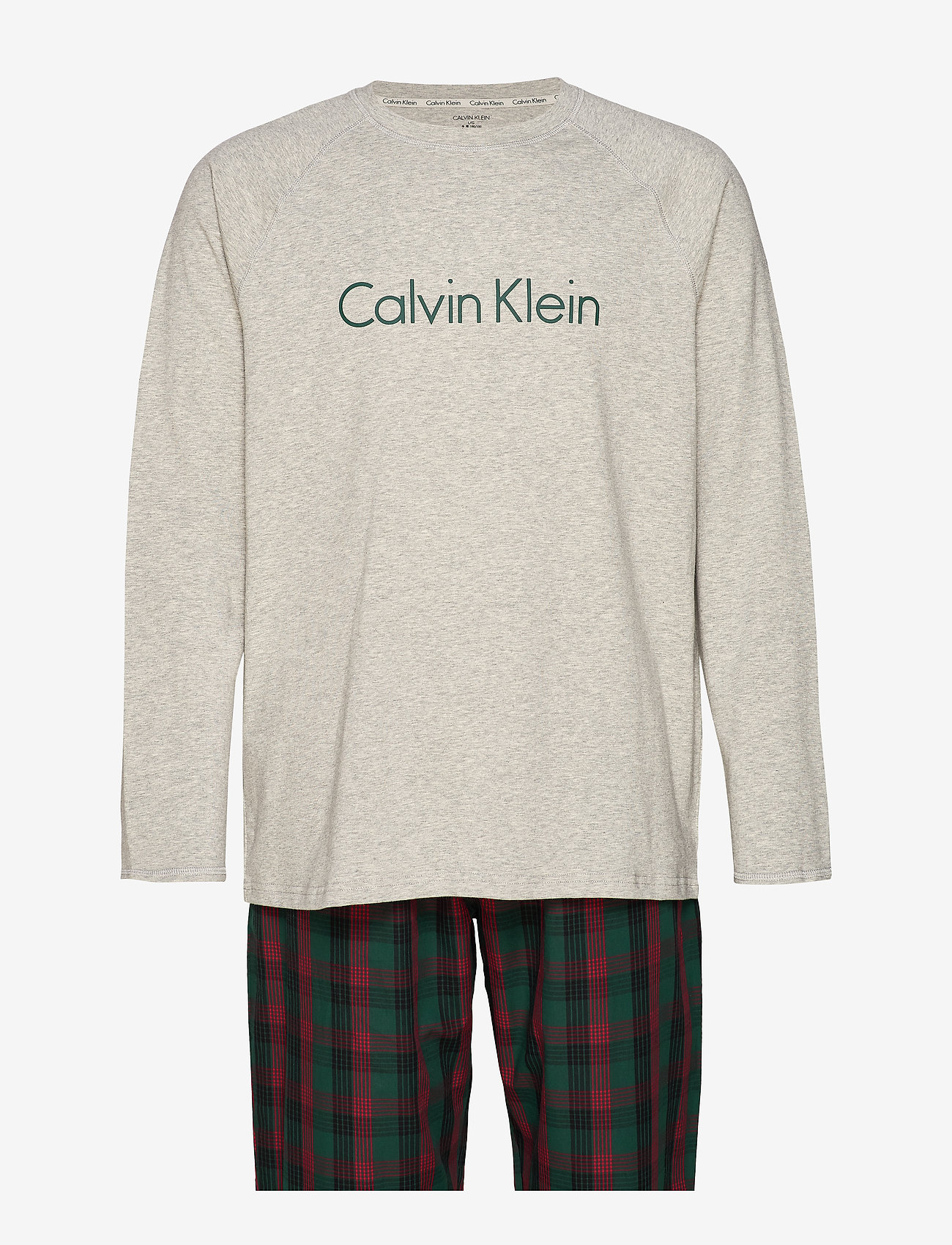 Calvin Klein - WOVEN L/S PANT SET - grey heather top/ range plaid pant - 0