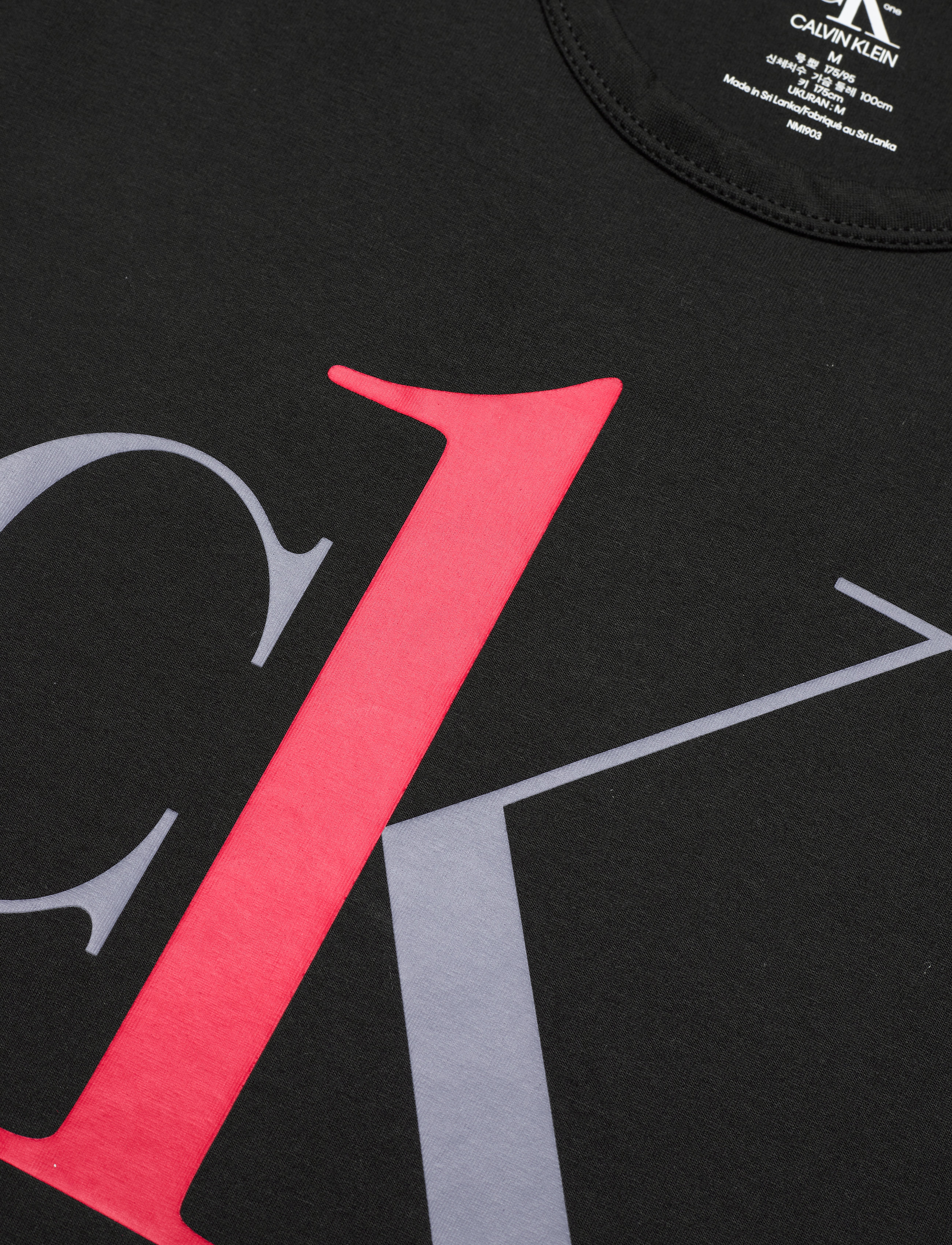 Calvin Klein - S/S CREW NECK - black w/ durango blue - 2