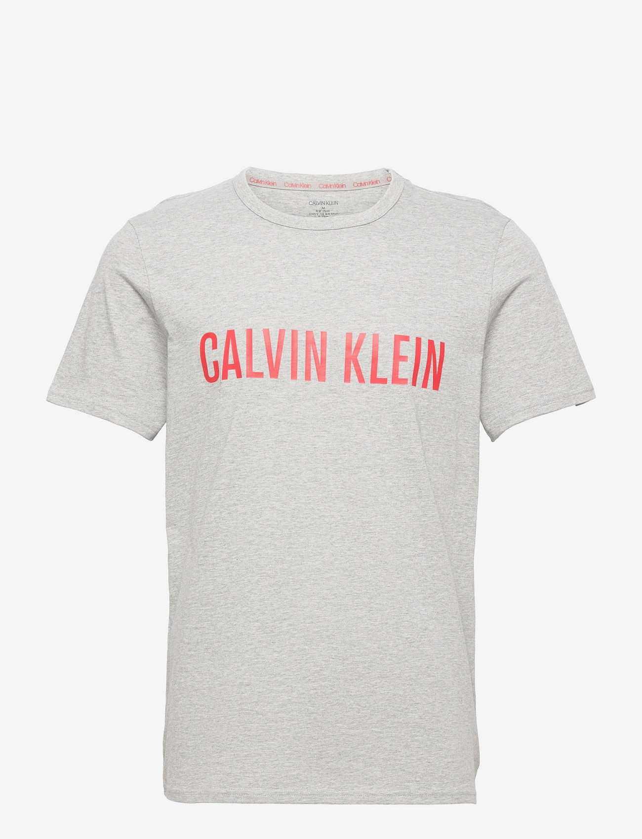 Calvin Klein - S/S CREW NECK - grey heather w/ strawberry field - 0