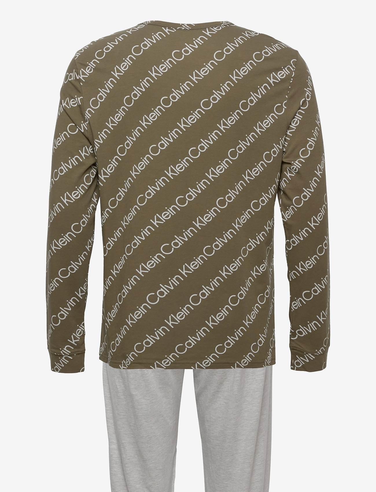 Calvin Klein - L/S JOGGER SET - structure logo top/ grey h bottom - 1