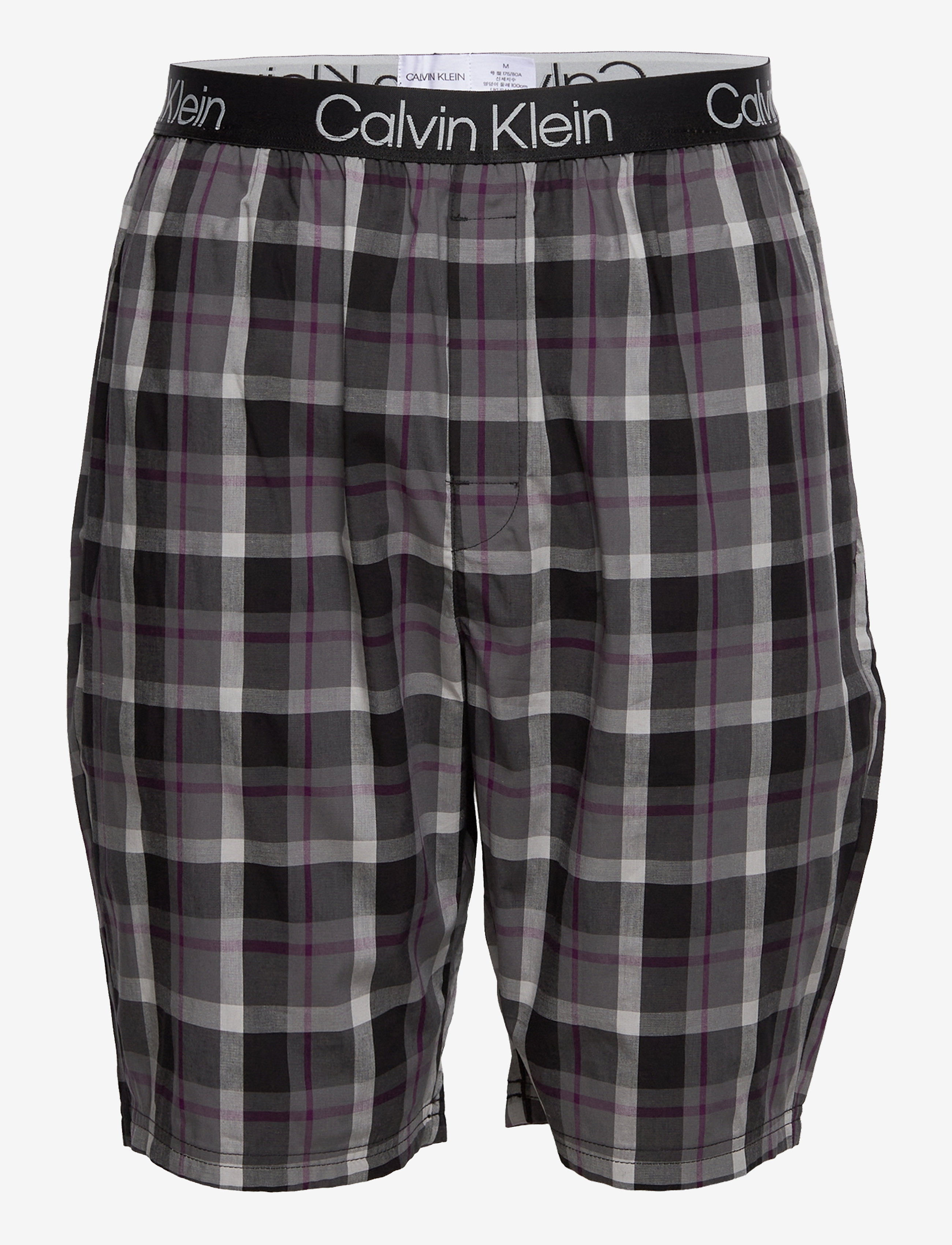 Calvin Klein - S/S SHORT SET - black top/structure plaid bottom - 2