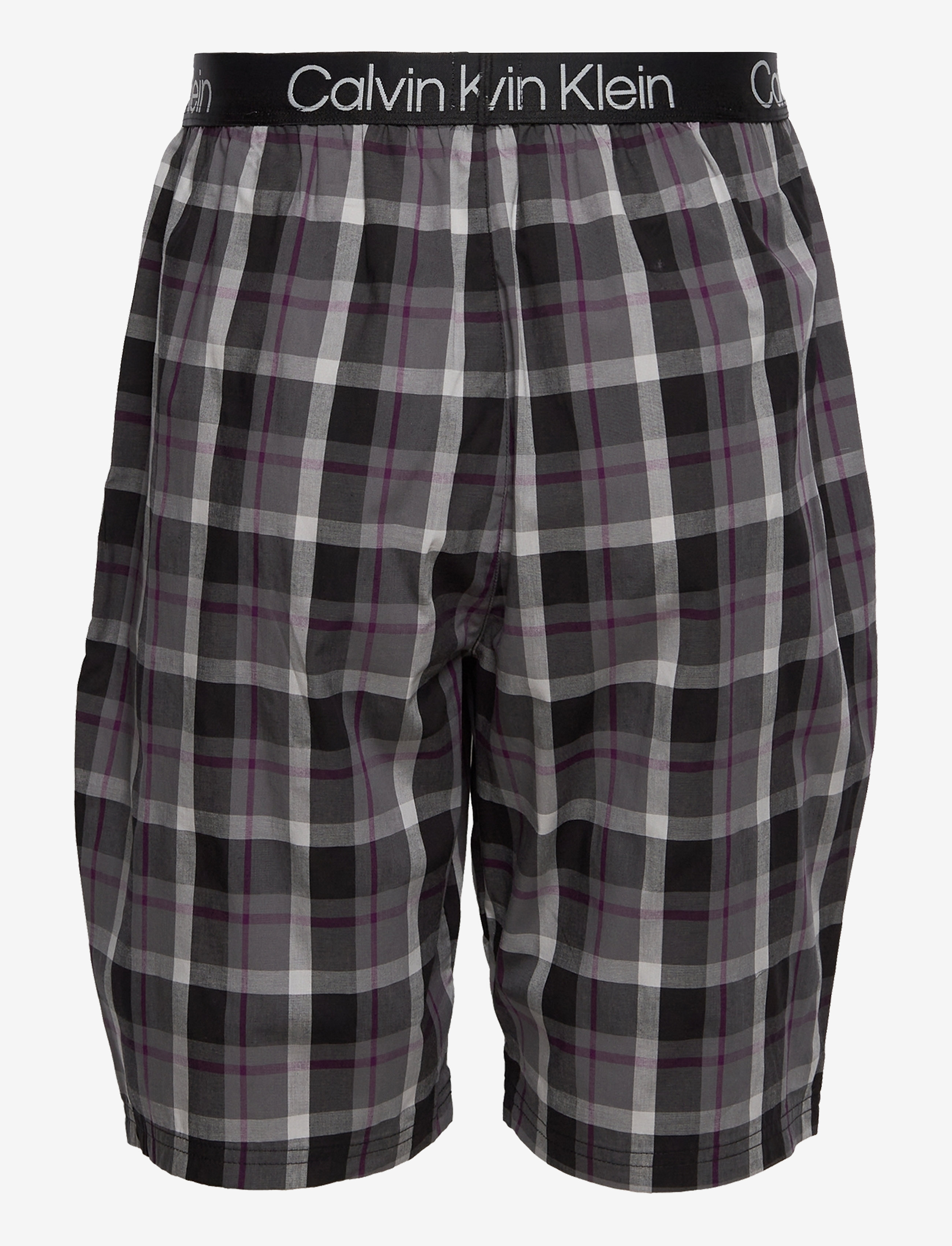 Calvin Klein - S/S SHORT SET - black top/structure plaid bottom - 3