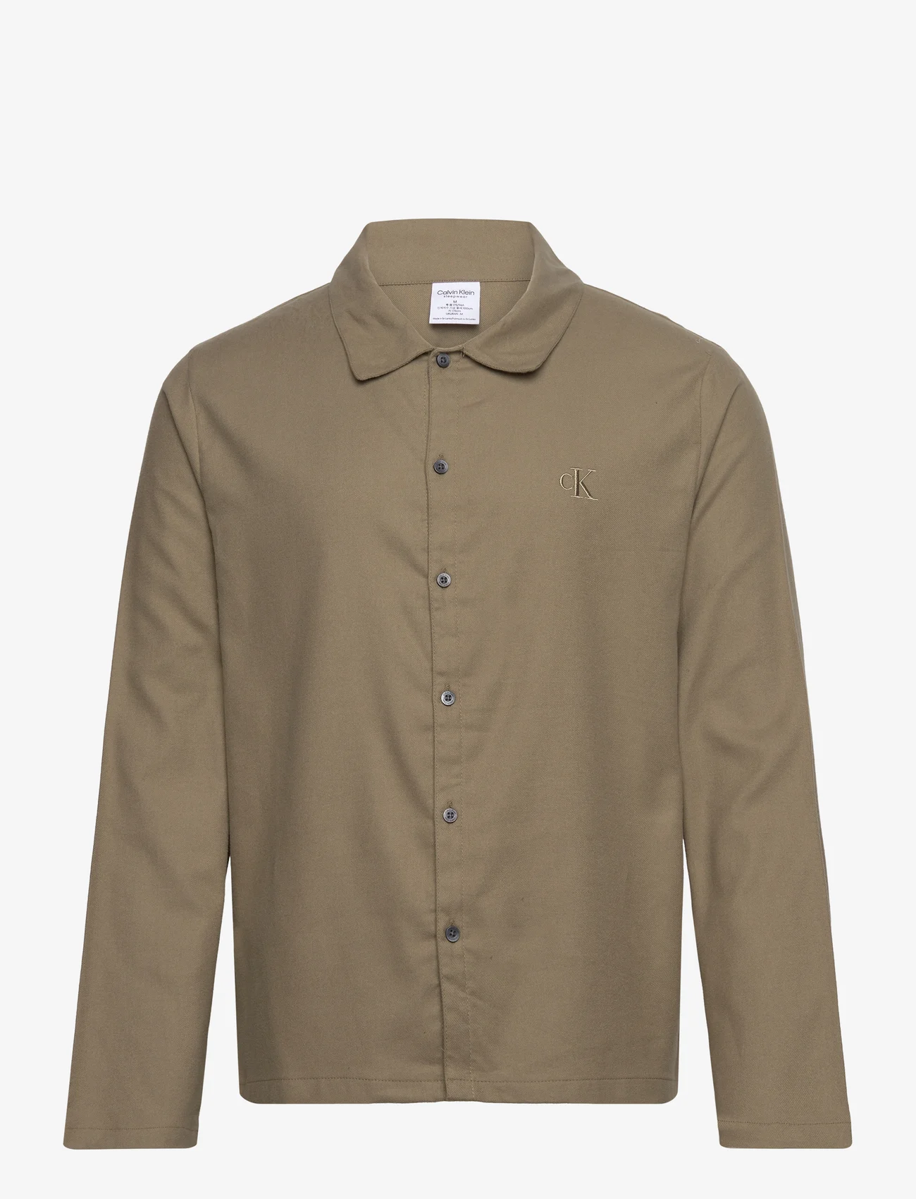 Calvin Klein - L/S BUTTON DOWN - pižamų marškinėliai - dusky green - 0