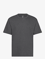 Calvin Klein - S/S CREW NECK - t-shirts - charocal heather w/ black logo - 0