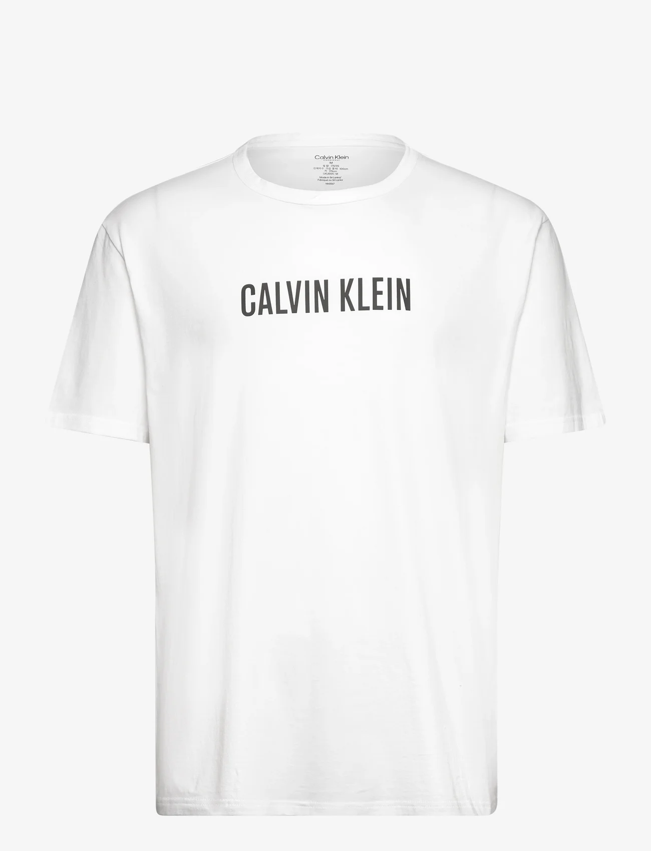 Calvin Klein - S/S CREW NECK - zemākās cenas - white w/ black logo - 0