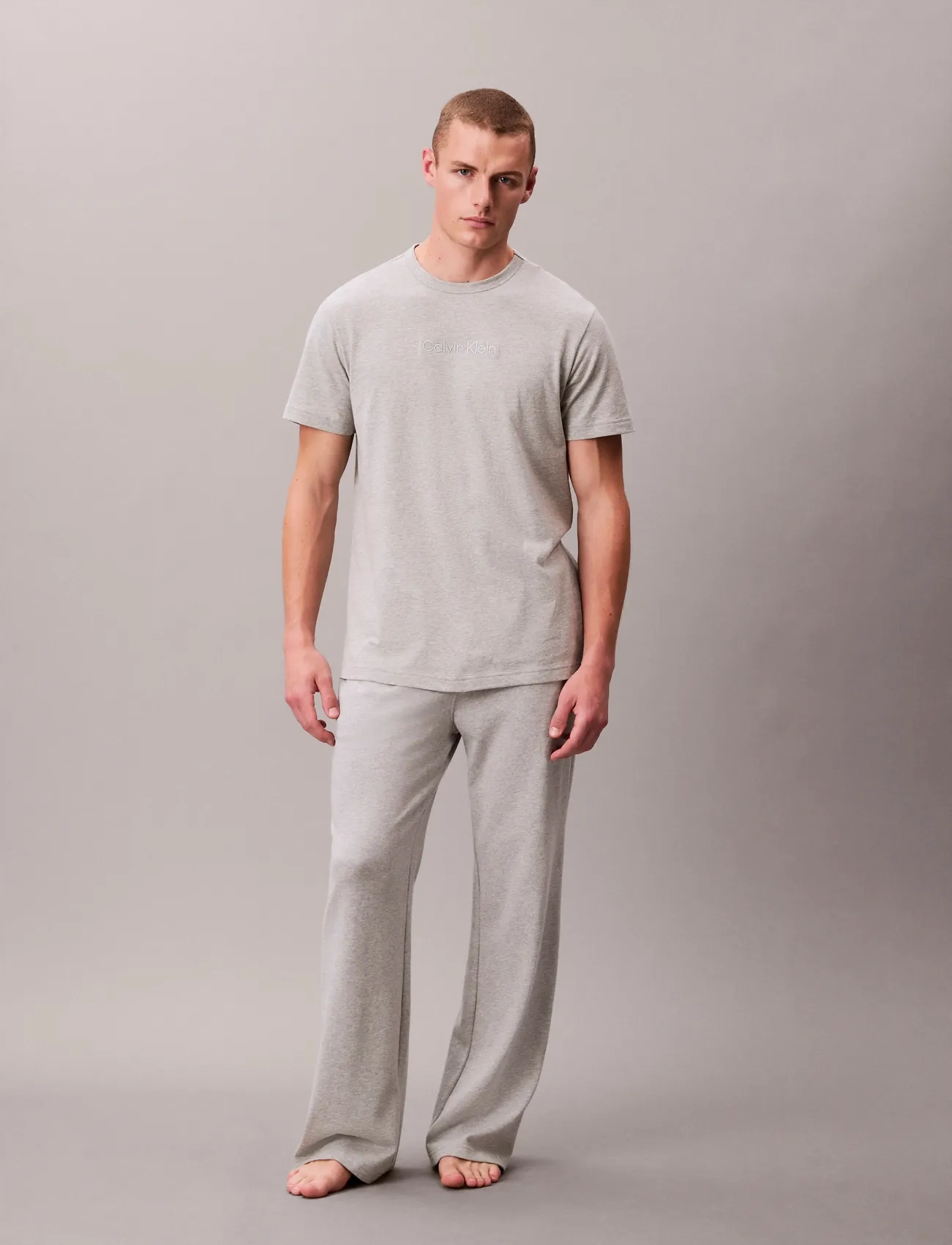 Calvin Klein - S/S CREW NECK - laveste priser - b10 grey heather - 5
