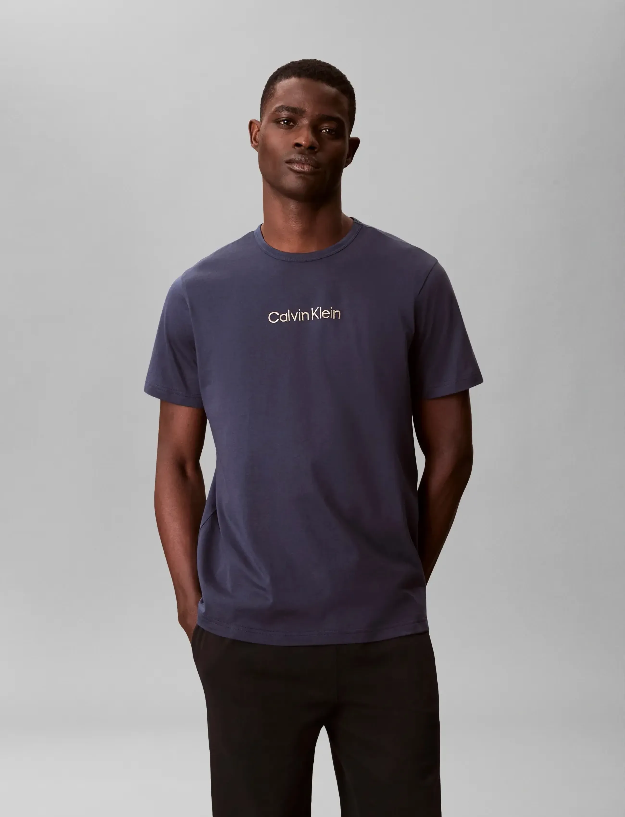 Calvin Klein - S/S CREW NECK - lühikeste varrukatega t-särgid - blue nights - 3