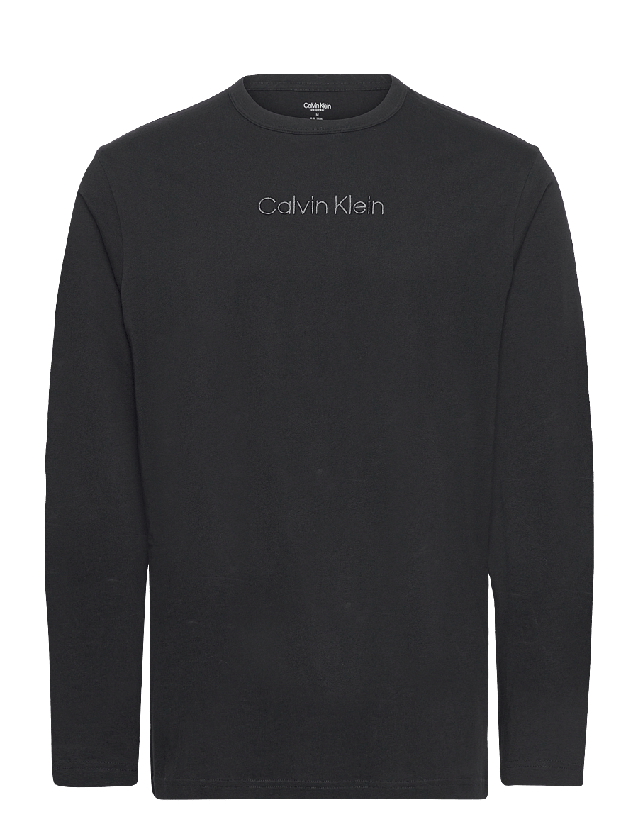 Calvin Klein - L/S CREW NECK - langärmelige t-shirts - black - 1