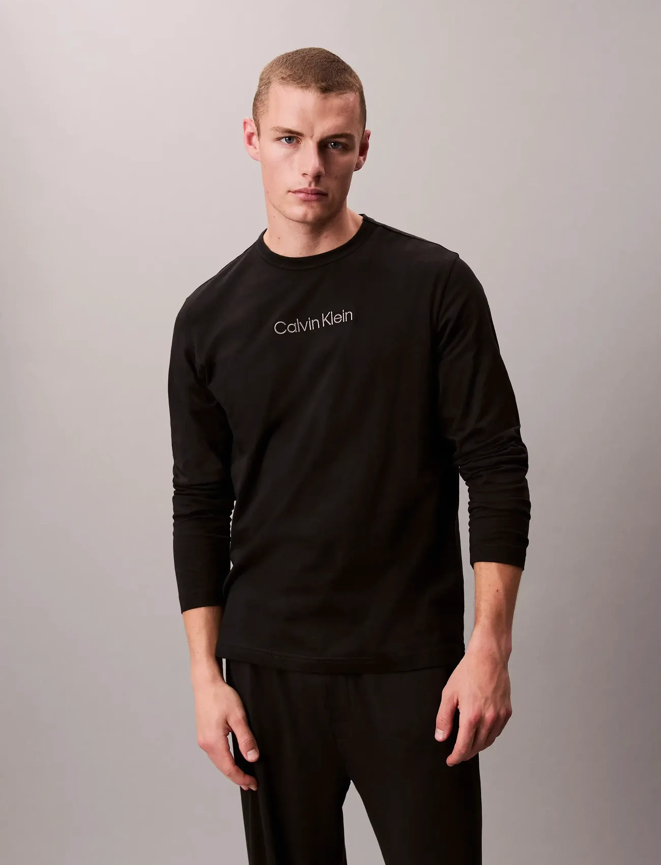 Calvin Klein - L/S CREW NECK - pikkade varrukatega t-särgid - black - 3