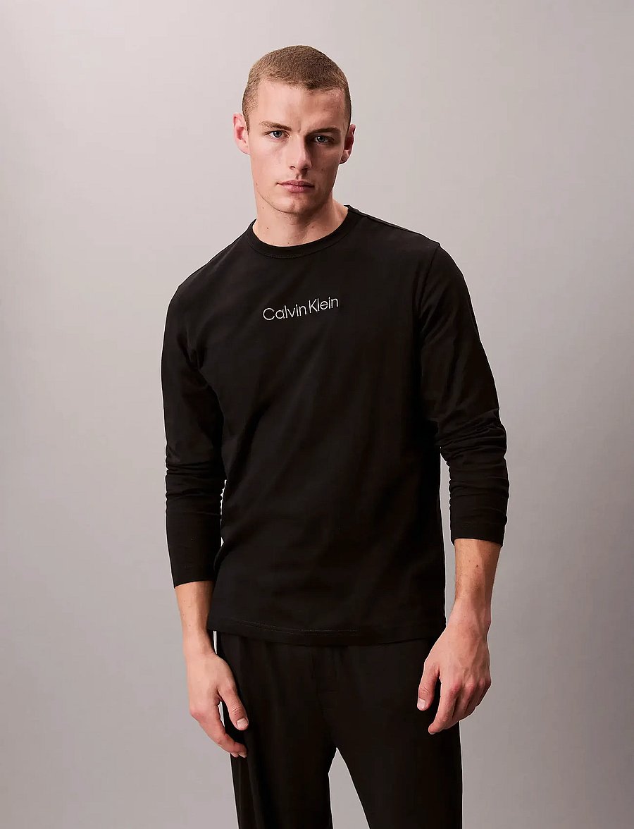 Calvin Klein - L/S CREW NECK - langärmelige t-shirts - black - 3