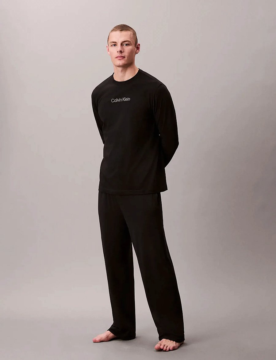 Calvin Klein - L/S CREW NECK - langärmelige t-shirts - black - 4